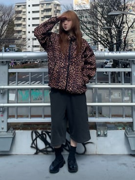 「HUF（ハフ）のアイテム」を使った、HUF JAPANさん（レディース・168cm）の冬コーディネート