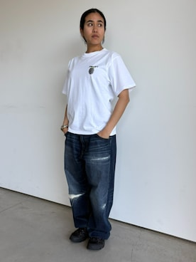 「HUF（ハフ）のアイテム」を使った、HUF JAPANさん（レディース・157cm）の春コーディネート