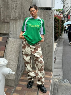 「HUF（ハフ）のアイテム」を使った、HUF JAPANさん（レディース・163cm）の夏コーディネート