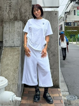 「HUF（ハフ）のアイテム」を使った、HUF JAPANさん（レディース・163cm）の夏コーディネート