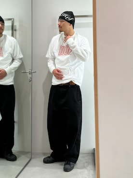 「HUF（ハフ）のアイテム」を使った、HUF JAPANさん（メンズ・171cm）の春コーディネート