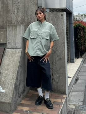 「HUF（ハフ）のアイテム」を使った、HUF JAPANさん（レディース・163cm）の夏コーディネート