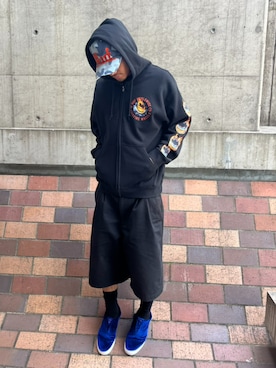 「HUF（ハフ）のアイテム」を使った、HUF JAPANさん（メンズ・171cm）の夏コーディネート