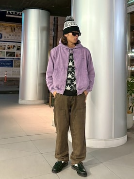 「アイテム（ニットキャップ/ビーニー）」を使った、HUF JAPANさん（メンズ・172cm）の秋コーディネート