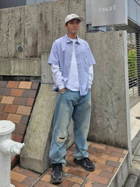 「HUF（ハフ）のアイテム」を使った、HUF JAPANさん（メンズ・173cm）の夏コーディネート