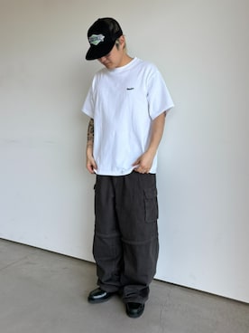 「HUF（ハフ）のアイテム（キャップ）」を使った、HUF JAPANさん（メンズ・165cm）の春コーディネート