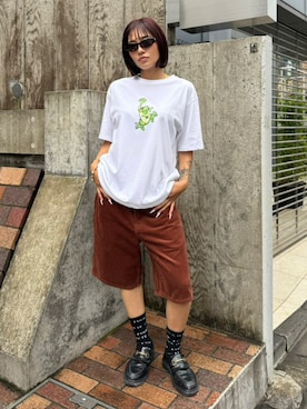 「HUF（ハフ）のアイテム」を使った、HUF JAPANさん（レディース・163cm）の夏コーディネート
