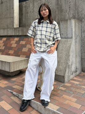 「HUF（ハフ）のアイテム」を使った、HUF JAPANさん（レディース・163cm）の夏コーディネート