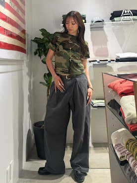 「HUF（ハフ）のアイテム（トップス）」を使った、HUF JAPANさん（レディース・170cm）の春コーディネート