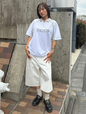 「HUF（ハフ）のアイテム」を使った、HUF JAPANさん（レディース・163cm）の夏コーディネート