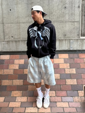 「HUF（ハフ）のアイテム」を使った、HUF JAPANさん（メンズ・171cm）の夏コーディネート