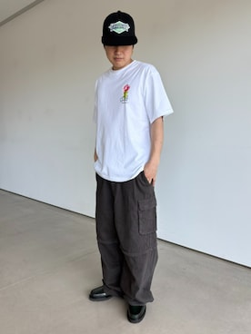 「HUF（ハフ）のアイテム（キャップ）」を使った、HUF JAPANさん（メンズ・165cm）の春コーディネート