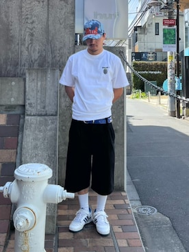 「HUF（ハフ）のアイテム（キャップ）」を使った、HUF JAPANさん（メンズ・171cm）の春コーディネート