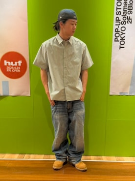 「HUF（ハフ）のアイテム」を使った、HUF JAPANさん（メンズ・172cm）の春コーディネート