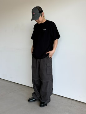 「HUF（ハフ）のアイテム（キャップ）」を使った、HUF JAPANさん（メンズ・165cm）の春コーディネート