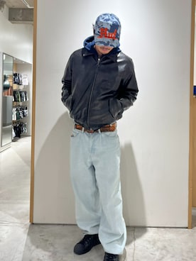 「HUF（ハフ）のアイテム」を使った、HUF JAPANさん（メンズ・171cm）の冬コーディネート