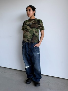 「HUF（ハフ）のアイテム」を使った、HUF JAPANさん（レディース・157cm）の春コーディネート