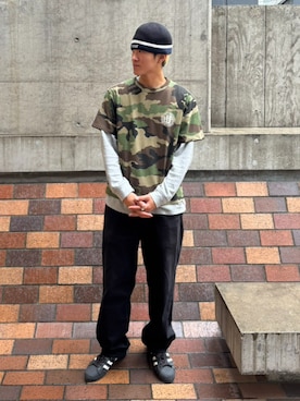 「HUF（ハフ）のアイテム（トップス）」を使った、HUF JAPANさん（メンズ・180cm）の春コーディネート