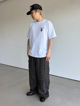 「HUF（ハフ）のアイテム（キャップ）」を使った、HUF JAPANさん（メンズ・165cm）の春コーディネート