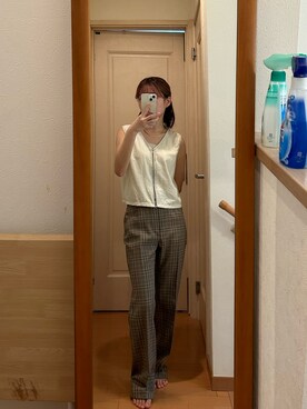 「アイテム（ベスト）」を使った、こことさん（レディース・152cm・10代）の秋コーディネート