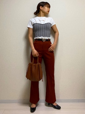 「one way（ワンウェイ）のアイテム（パンツ）」を使った、YOuさん（レディース・158cm）の夏コーディネート