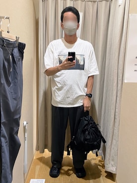 「アイテム（スラックス）」を使った、ひろぴこさん（メンズ・182cm・40代）の夏コーディネート