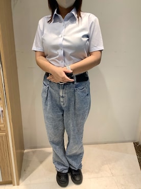 「アイテム（ビジネスシャツ）」を使った、BRICK HOUSE by Tokyo Shirts つくばイーアス店さん（レディース・151cm）の夏コーディネート