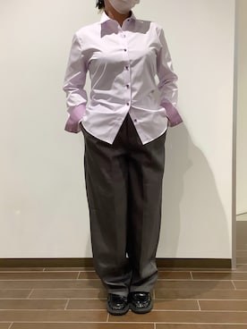 「アイテム（ビジネスシャツ）」を使った、BRICK HOUSE by Tokyo Shirts つくばイーアス店さん（レディース・151cm）の秋コーディネート
