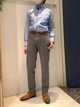 「アイテム（ビジネスシャツ）」を使った、BRICK HOUSE by Tokyo Shirts つくばイーアス店さん（メンズ・181cm）の秋コーディネート
