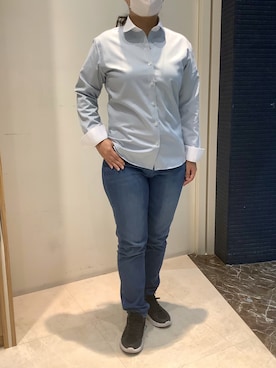 「アイテム（ビジネスシャツ）」を使った、BRICK HOUSE by Tokyo Shirts つくばイーアス店さん（レディース・153cm）の秋コーディネート