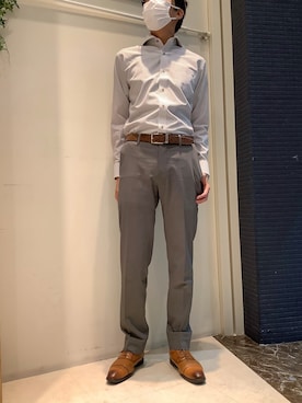「アイテム（ビジネスシャツ）」を使った、BRICK HOUSE by Tokyo Shirts つくばイーアス店さん（メンズ・181cm）の秋コーディネート