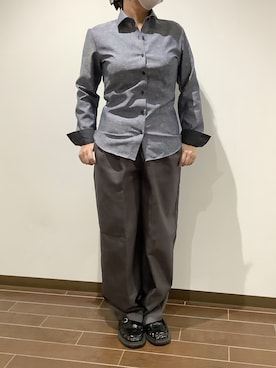 「アイテム（ビジネスシャツ）」を使った、BRICK HOUSE by Tokyo Shirts つくばイーアス店さん（レディース・151cm）の秋コーディネート