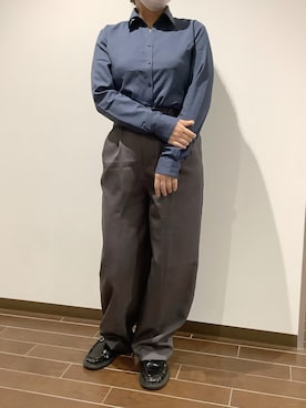 「アイテム（ビジネスシャツ）」を使った、BRICK HOUSE by Tokyo Shirts つくばイーアス店さん（レディース・151cm）の秋コーディネート