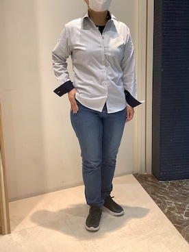 「アイテム（ビジネスシャツ）」を使った、BRICK HOUSE by Tokyo Shirts つくばイーアス店さん（レディース・153cm）の秋コーディネート