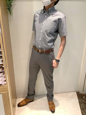 「アイテム（ビジネスシャツ）」を使った、BRICK HOUSE by Tokyo Shirts つくばイーアス店さん（メンズ・181cm）の夏コーディネート