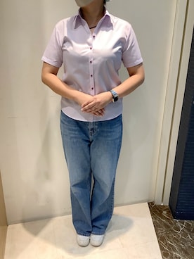 「アイテム（ビジネスシャツ）」を使った、BRICK HOUSE by Tokyo Shirts つくばイーアス店さん（レディース・173cm）の夏コーディネート