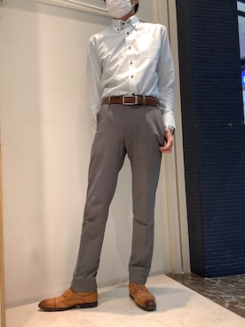 「アイテム（ビジネスシャツ）」を使った、BRICK HOUSE by Tokyo Shirts つくばイーアス店さん（メンズ・181cm）の秋コーディネート