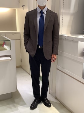 「アイテム（ビジネスシャツ）」を使った、BRICK HOUSE by Tokyo Shirts 泉パークタウン・タピオ店さん（メンズ・170cm）の秋コーディネート