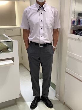 「アイテム（ビジネスシャツ）」を使った、BRICK HOUSE by Tokyo Shirts 泉パークタウン・タピオ店さん（メンズ・170cm）の夏コーディネート