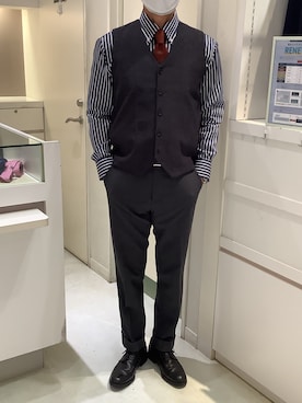 「アイテム（ベスト）」を使った、BRICK HOUSE by Tokyo Shirts 泉パークタウン・タピオ店さん（メンズ・170cm）の秋コーディネート