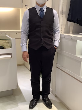 「アイテム（ビジネスシャツ）」を使った、BRICK HOUSE by Tokyo Shirts 泉パークタウン・タピオ店さん（メンズ・171cm）の秋コーディネート