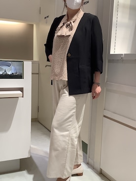「ビジネススタイル」｜「アイテム（ノーカラーコート）」を使った、BRICK HOUSE by Tokyo Shirts 泉パークタウン・タピオ店さん（レディース・164cm）の夏コーディネート
