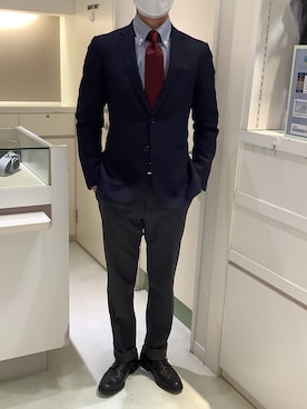 「アイテム（ビジネスシャツ）」を使った、BRICK HOUSE by Tokyo Shirts 泉パークタウン・タピオ店さん（メンズ・170cm）の冬コーディネート