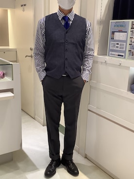 「アイテム（ベスト）」を使った、BRICK HOUSE by Tokyo Shirts 泉パークタウン・タピオ店さん（メンズ・170cm）の秋コーディネート