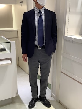 「アイテム（ビジネスシャツ）」を使った、BRICK HOUSE by Tokyo Shirts 泉パークタウン・タピオ店さん（メンズ・170cm）の秋コーディネート