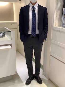 「アイテム（ビジネスシャツ）」を使った、BRICK HOUSE by Tokyo Shirts 泉パークタウン・タピオ店さん（メンズ・170cm）の冬コーディネート