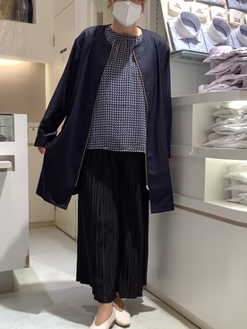 「ビジネススタイル」｜「アイテム（ノーカラーコート）」を使った、BRICK HOUSE by Tokyo Shirts 泉パークタウン・タピオ店さん（レディース・164cm）の夏コーディネート