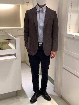 「アイテム（ビジネスシャツ）」を使った、BRICK HOUSE by Tokyo Shirts 泉パークタウン・タピオ店さん（メンズ・170cm）の秋コーディネート