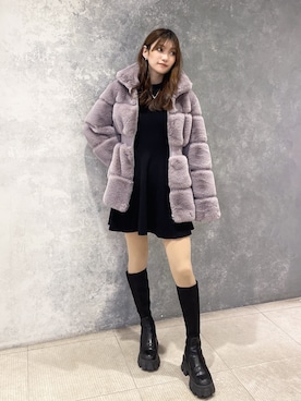 「GYDA（ジェイダ）のアイテム（その他アウター）」を使った、ichiさん（レディース・156cm）の冬コーディネート