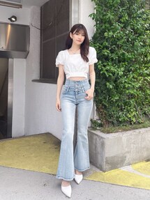 【新品タグ付き】Rady ♡ バッククロスフレアデニム ブラック 25インチ ハイウエストBACKクロスフレアパンツ｜ジェイダ（GYDA）公式通販